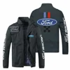 Spring and Autumn Thin Men's Handsome Ford Car Logo Jacket Motorcycle Sports Casual Fashion Stand Collar Cardigan Zipper Jacket 1