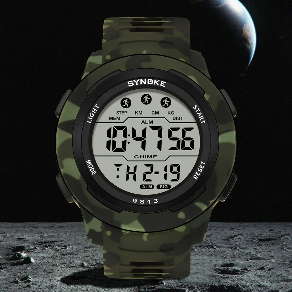 Digital Watch For Men Outdoor Military Fashion Retro Men Watch Sports Waterproof Men Watch Multifunctional Luminous Synoke - 5