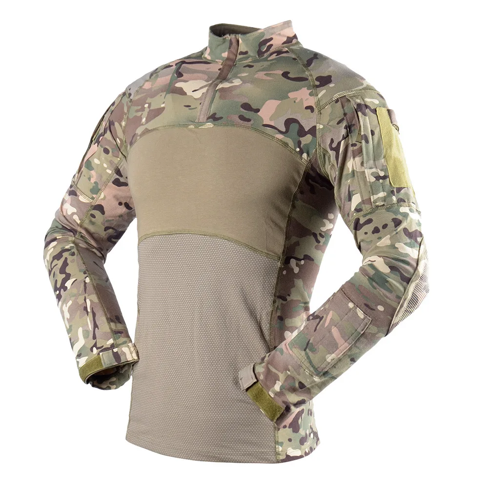 Tactical Cotton Shirt - Multicam Camo Military Combat Tee | Lightweight Moisture Wicking