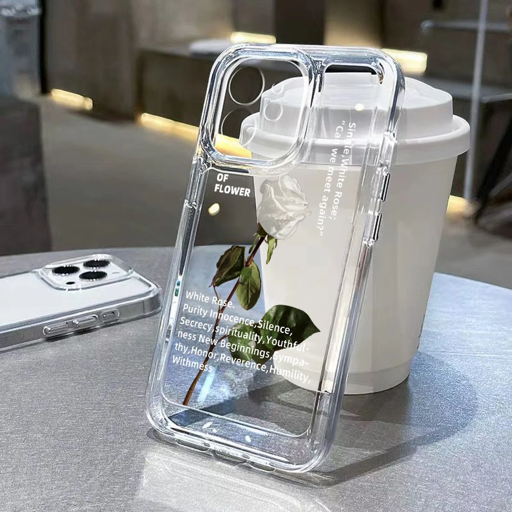thumbnail image 1 of Funda transparente suave con diseño de flores para iPhone 16, 15, 11, 12 Pro Max, XR, X, XS, 7, 8 Plus, SE 2, funda para iPhone 14, 13 Pro, XS Max, fundas transparentes, 1 of 5