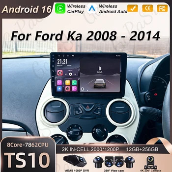 Radio para Auto Android 16 para Ford Ka 2008 2009 2010 2011 2012 2013 2014, Reproductor Multimedia Carplay, Estéreo, GPS, Unidad Principal, DSP, BT 1