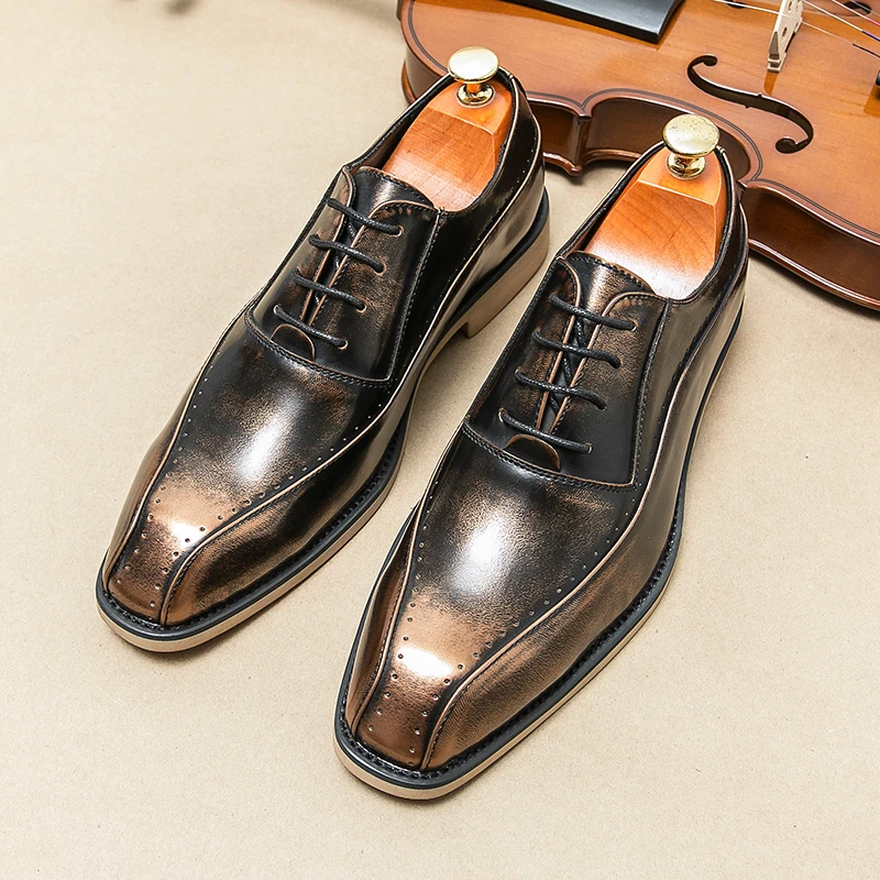 

Men's Leathe Oxford Comfortable Dress Shoes Originals Lace Up Formal Business Casual Daily Derby Shoes for Male