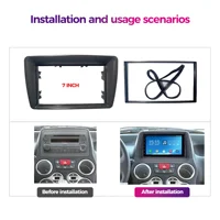 7 Inch Double DIN Car Frame for FIAT Panda 2003 2004 -2010 2011 2012  Black ABS Material Radio Dashboard Mounting Panel Kit - Image 2