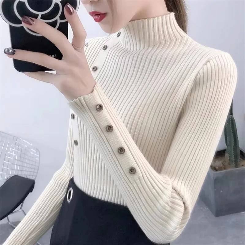 Autumn Knitted Slim Fit Women Turtleneck Sweater
