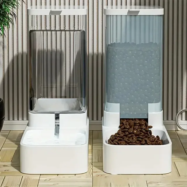 1pc/2pcs Automatic Dog Feeder/Water Dispenser, Plastic Gravity Dog Food And Water Dispenser Set 6