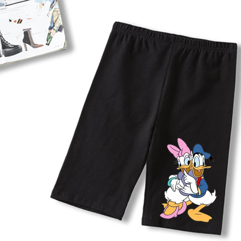 Disney Mickey Mouse Mid Waist Women Sport Shorts Slim Fit High Stretchy Trousers For Summer Female Party Ladies Exercise Short trendy clothes