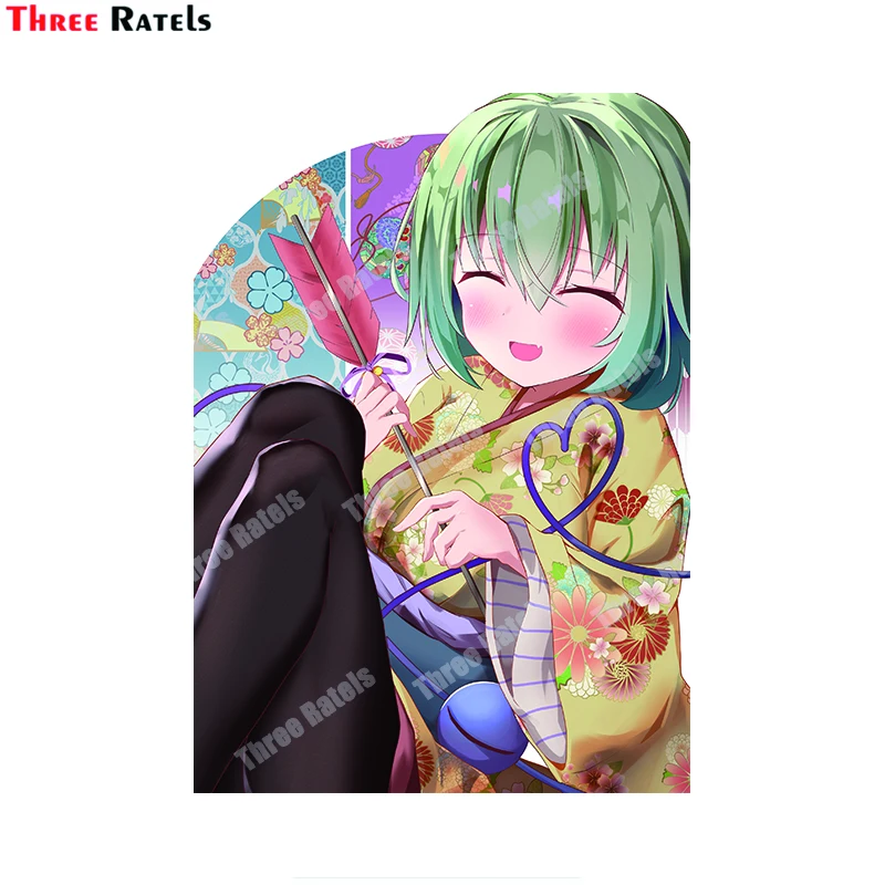 Аниме виниловая наклейка Three Ratels A848 Komeiji Koishi Touhou для автомобилей, автомобильные аксессуары, водонепроницаемые защищенные наклейки