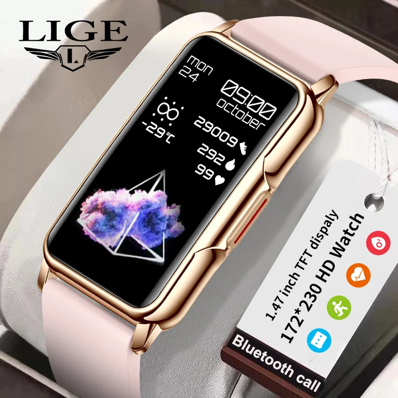 Elegant Women's Smartwatch with Full Touch Display – Waterproof Fitness and Bluetooth Call Features