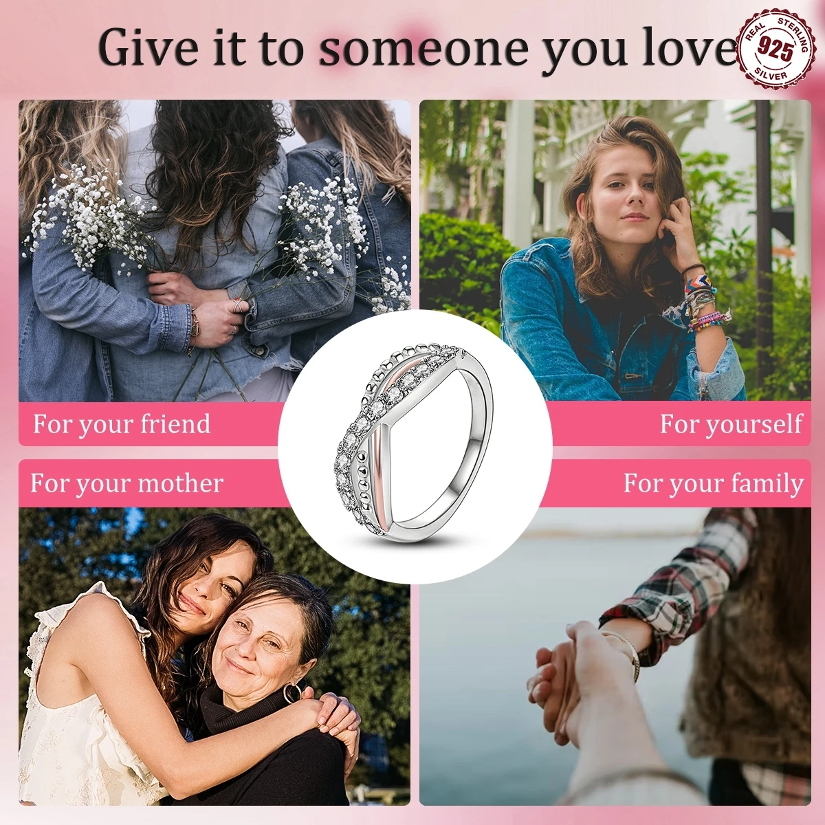925 Sterling Silver Infinite Eternal Symbol Series Closed Ring For Women Valentine's Birthday Gifts Wedding Jewelry Accessory 4