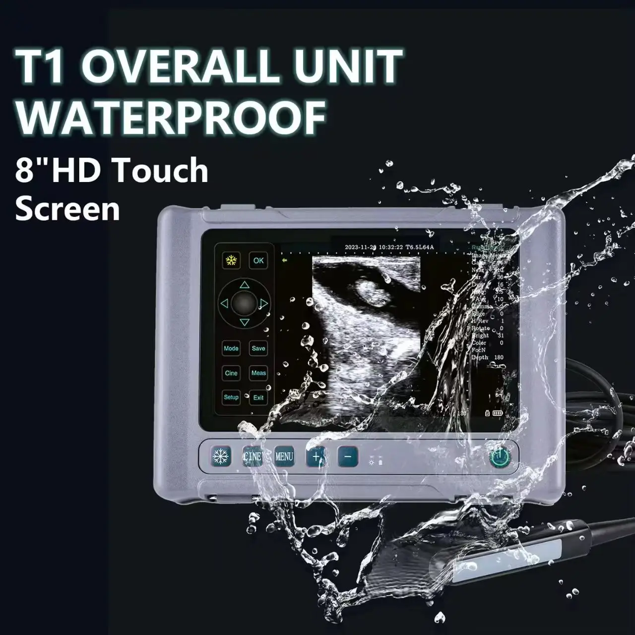 VETech Vet Sheep Horse Ultrasonido with Rectal Linear Probe Cattle Sonar Scanner