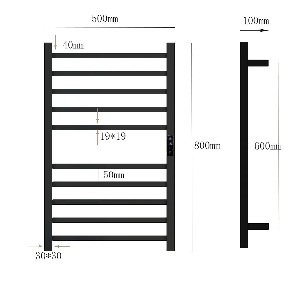 hot sale electric towel rack household bathroom heating towel rack heater touch screen switch timing constant temperature