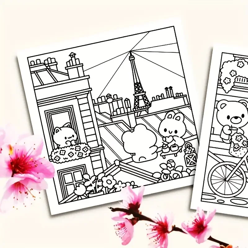 Adults and Teenagers Coloring Book, Cute and Comfortable Daily Relaxation Activity, for Solo Moments, Festival Gift 6