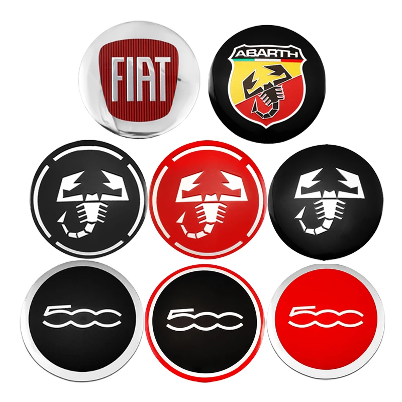 Car Emblem Auto Wheel Center Hub Caps Decal For Fiat Abarth 500 Tipo FR Punto Ducato Stilo Palio Bravo Pondo 4Pcs 56mm