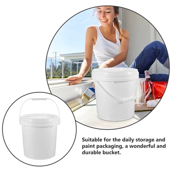 Coperchio del contenitore del secchio rotondo rotondo rotondo della vernice bianca 2.2 da 10 litri per la conservazione dell'olio della pittura Secchio di pigmenti durevole HDPE 1