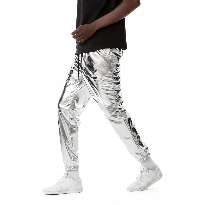 Silver Shiny Pants Men 2022 New Brand Skinny DJ Disco Party Halloween Trousers Mens Stage Prom Singer Costume Hip Hop Streetwear 3