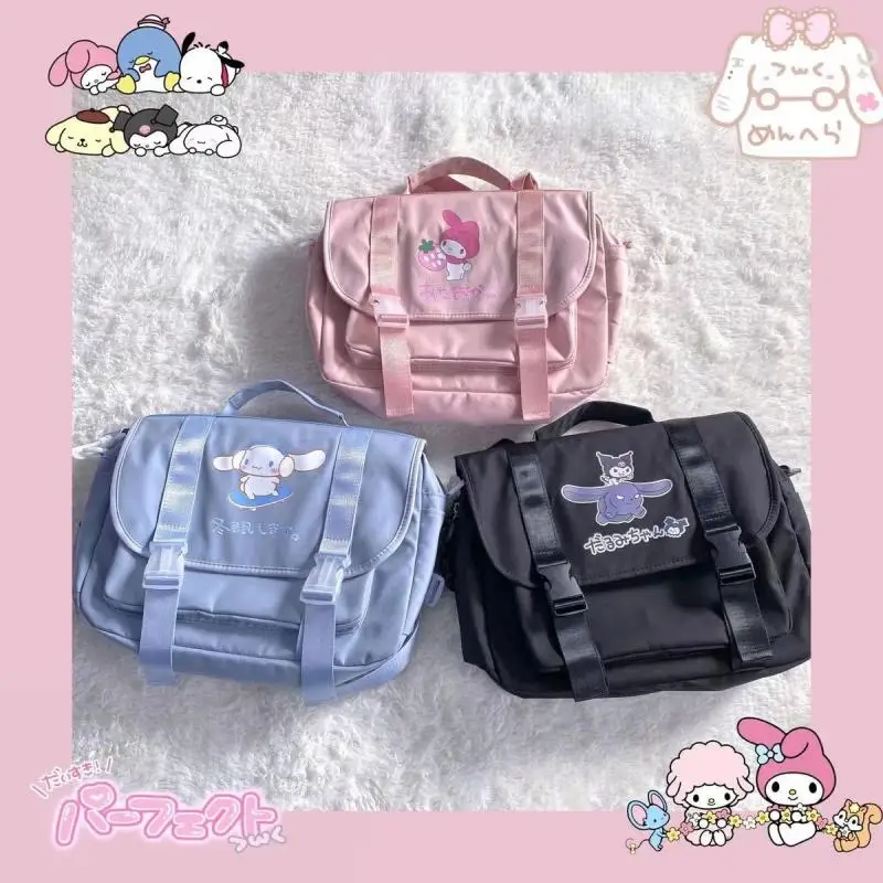 

New Sanrio My Melody Cinnamoroll Sweet and Cute Cartoon Student Girl Heart Large Capacity Storage Handheld Shoulder Uniform Bag
