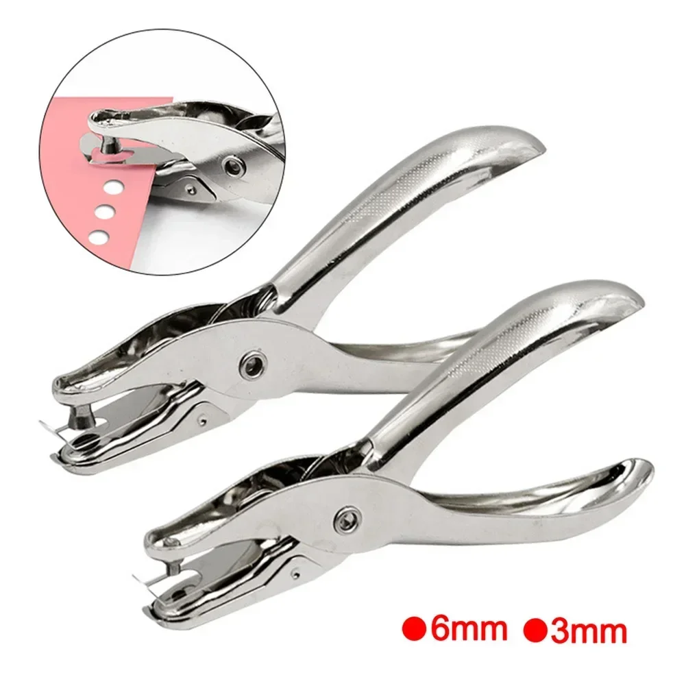 1 Pc Metal 3/6mm Pore Diameter Punch Pliers Single Hole Puncher Hand Paper Scrapbooking Punches 1-8 Pages Paper Hole Puncher For Circle Hole Punch Hole Punching Tools Paper Craft Punch Paper Punch