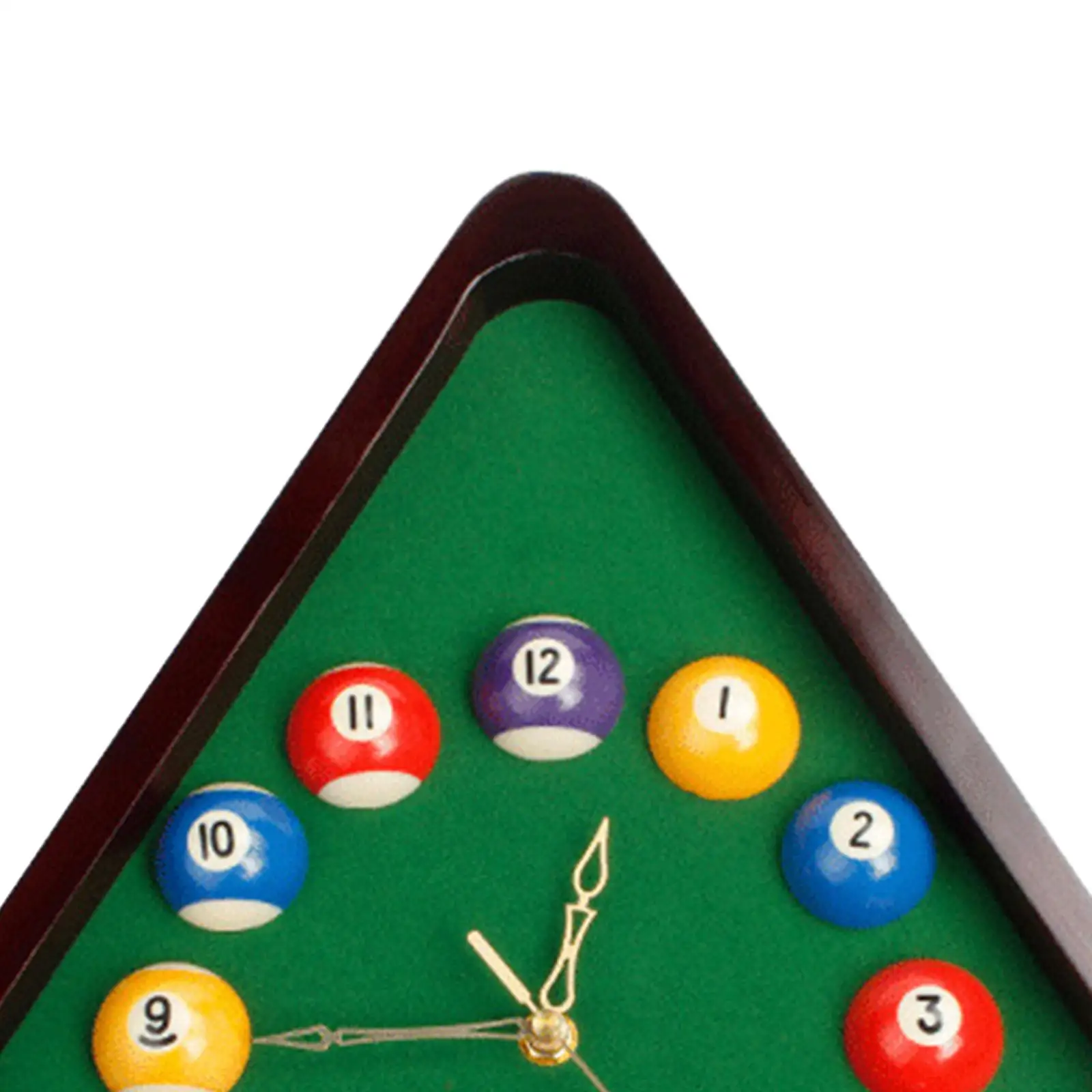 Billiard Pool Ball Triangle Wooden Wall Clock Silent No Wall Decoration