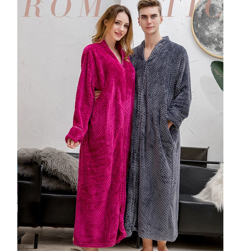 DanceeMangoo Velvet Feathers Robe Long Sleeves Night Dress Women Robes Ankle -Length Bathrobes Black Slit Womens Dressing Gown Winter - Walmart.com