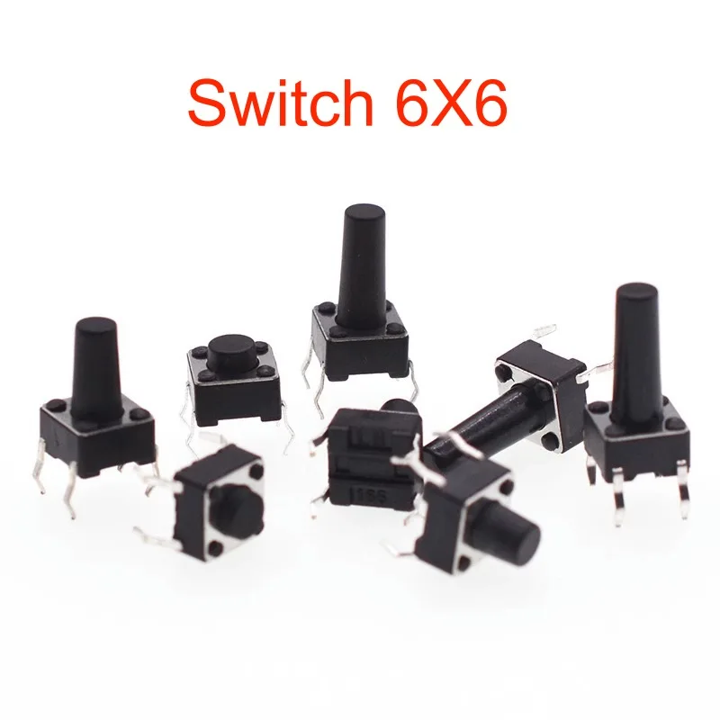 

20PCS-6x6mm Panel PCB Momentary 4Pin Tactile Tact Mini Push Button Switch 6X6X4.3/4.5/5/5.5/6/6.5/7/7.5/8/8.5/9/9.5/10/10.5/12MM