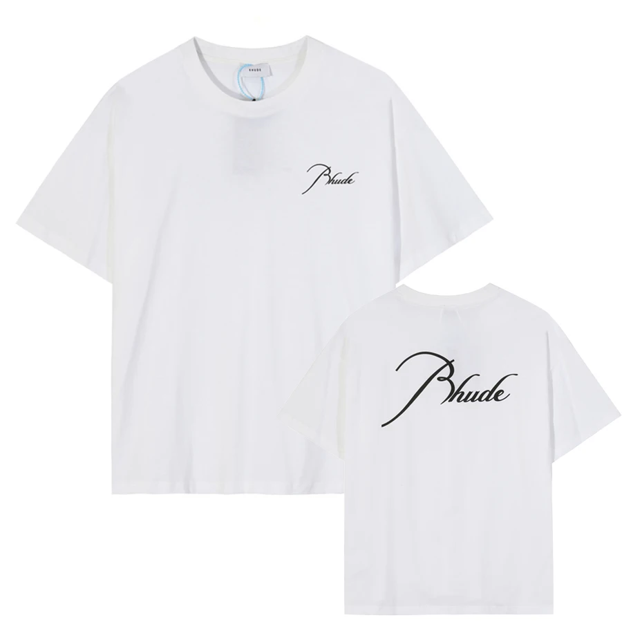 

2023ss Rhude T Shirt Men Women 1:1 Top Version Oversized Hip-hop Fashion T Shirt Rh Logo Car Pattern Print Streetwear