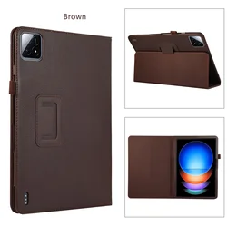 Luxury PU Leather Stand Case - Slim Shockproof Folding Cover for Redmi Pad Pro 2024 (Brown)