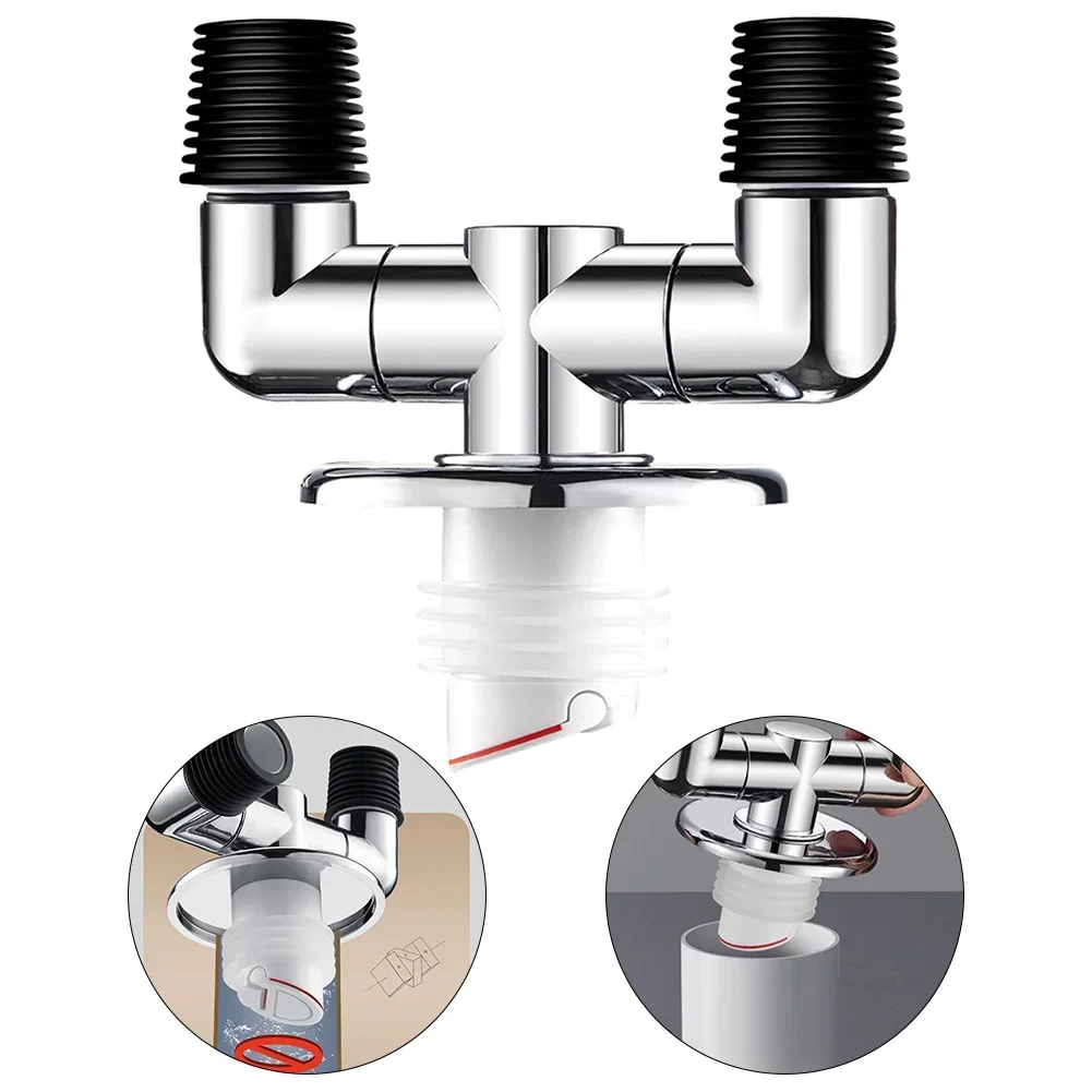 Washing Machine Sewer Pipe Floor Drain Tee Joint Floor Drain Adapter Elbow Pipe Connector Anti-odor And Anti-overflow washing machine drain connector