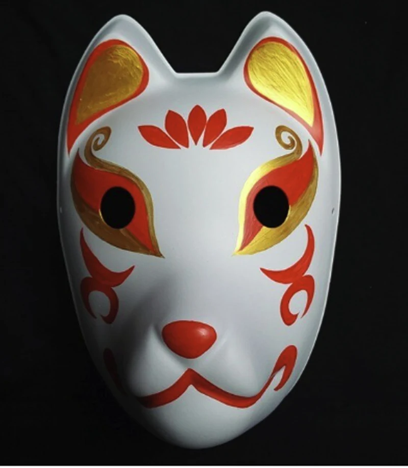 Masque Anbu Kitsune (renard Japonais) – Peint à La Main – Taille Unique – Cosplay