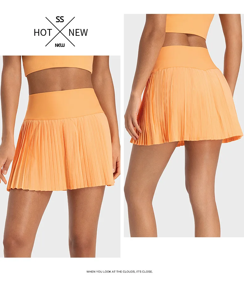 Female Mini Skirts Running Skirts Sports Skirts Women Sports Tennis Skirts High Waist Tights Yoga Tennis Shorts Dress With Pockets Pleated Pocket Skirt Anti-Exhaust Quick Dry