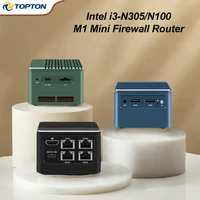 Topton New M1 Firewall Router 12th Gen Alder Lake I3 N305/N100 4x Intel 2.5G LAN Pocket Mini PC Type-C Proxmox/ pfSense/ ESXi 1