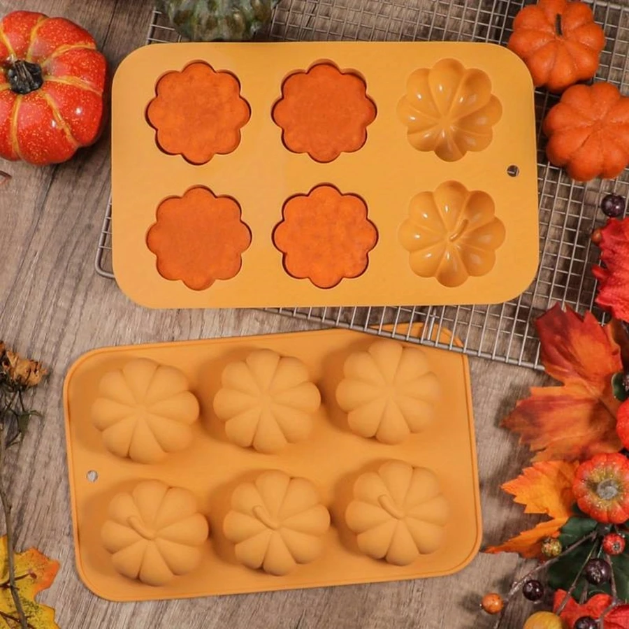 Small Pumpkin Silicone Mold Harvest Season Celebration Thanksgiving Halloween Cake Mold DIY Supplies Candle Plaster Clay Resin Mold Small Ornament Making Tools