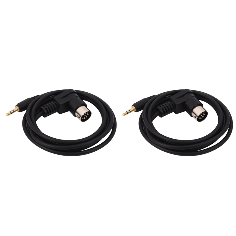 2X Car 3.5Mm Aux Input Adapter Cavo Audio Mini Jack Aux 8-Pin M-Bus Cd Changer Cable Per Alpine Gold Plug