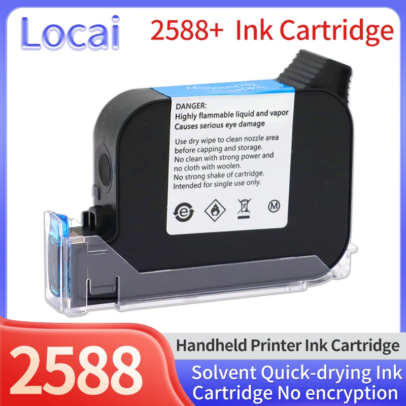 

1/5/10pcs 2588 2588+ 2588+(M) Solvent Ink Cartridge Handheld Printer Ink Cartridge 600DPI Date 12.7mm Inkjet Coder No encryption