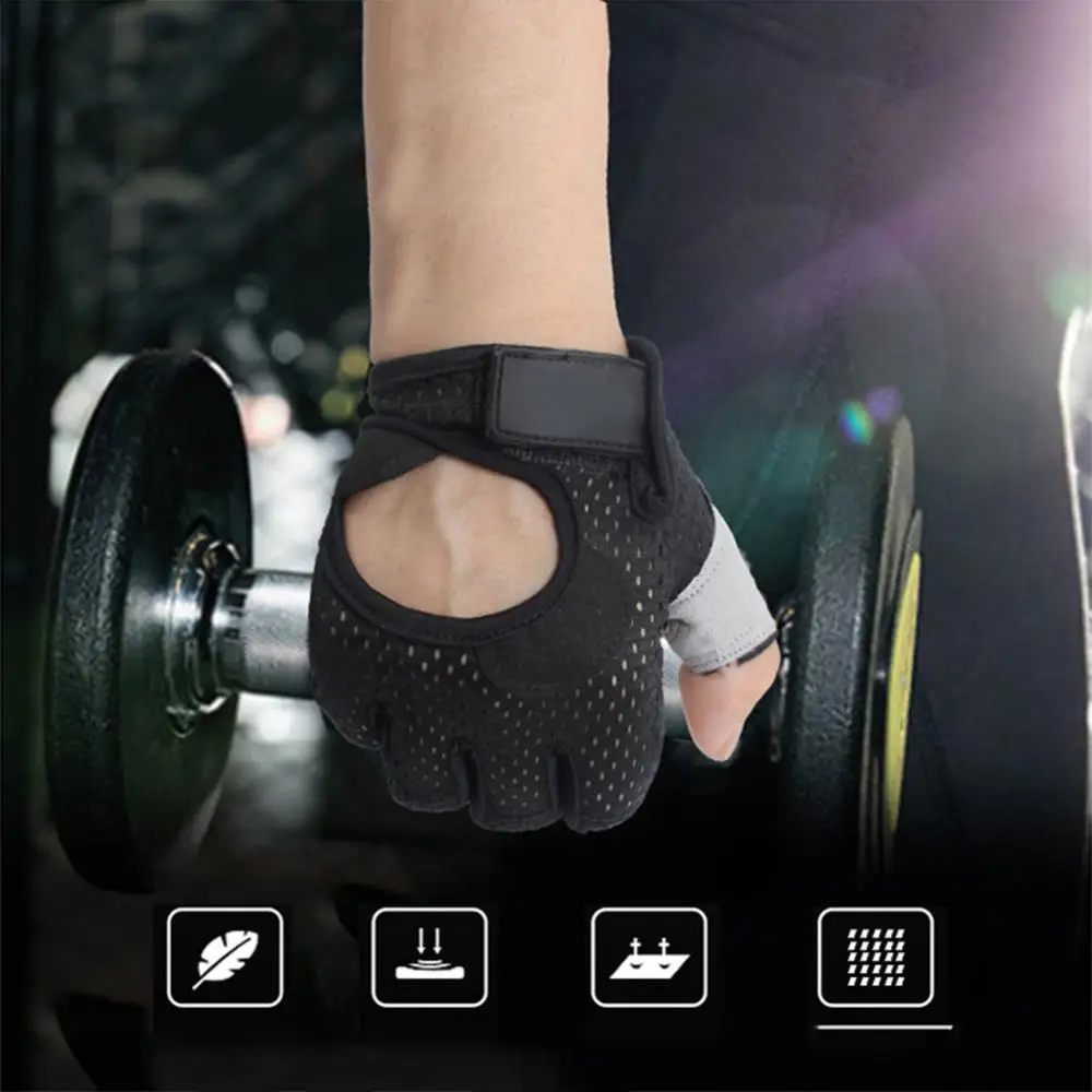 Sports Half Finger Gloves Unisex Breathable Anti-slip Weight Lifting Yoga Gym Gloves