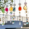 Natural Agate Crystal Suncatchers for Window Hanging Garden Sun Catchers with Crystals Rainbow Maker Indoor Outdoor Decor 3
