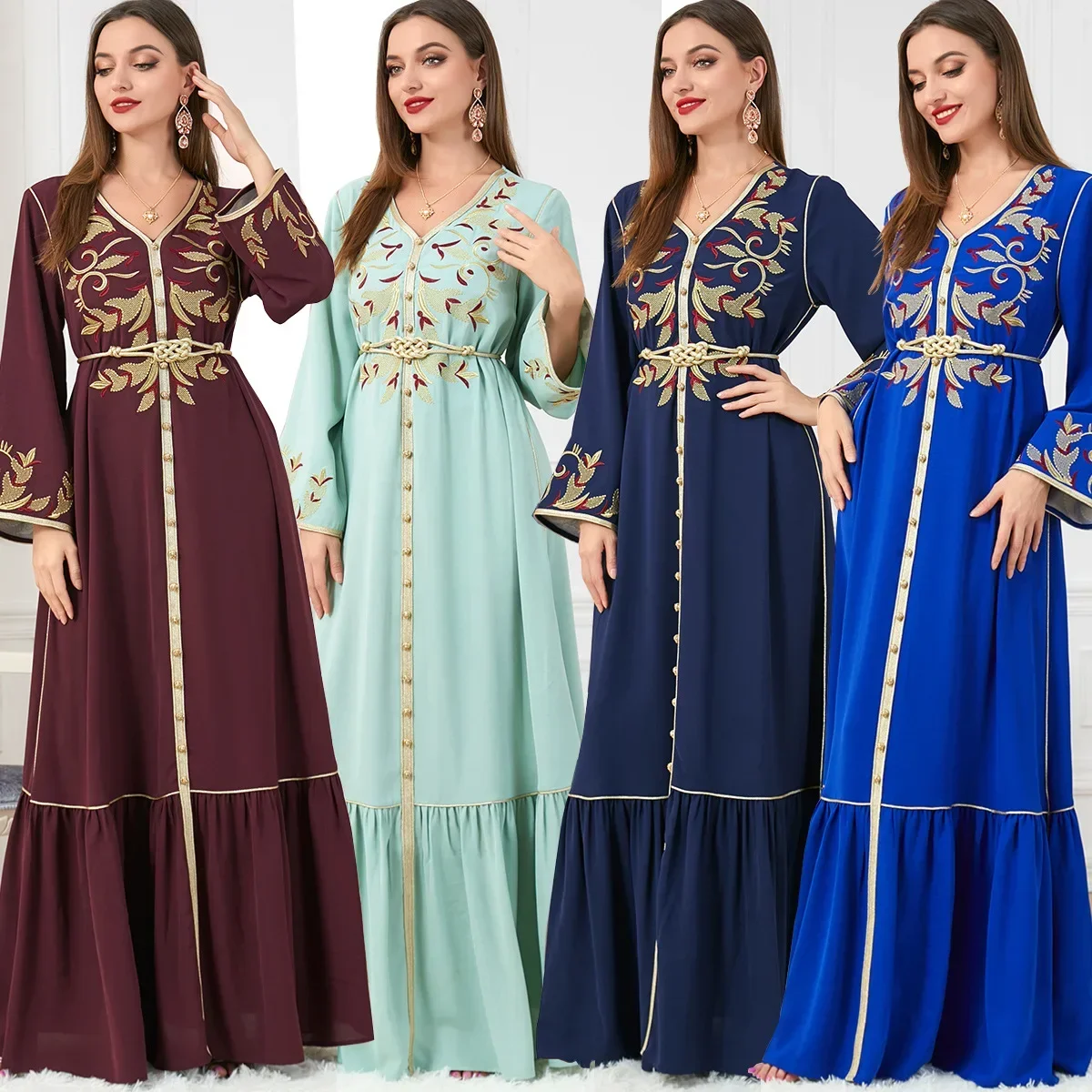 

Women Muslim Dress Kebaya Kaftan Hijab Abaya Dubai Luxury Caftan Marocain Embroidery Evening Dresses 2024 Ramadan Islam Clothing