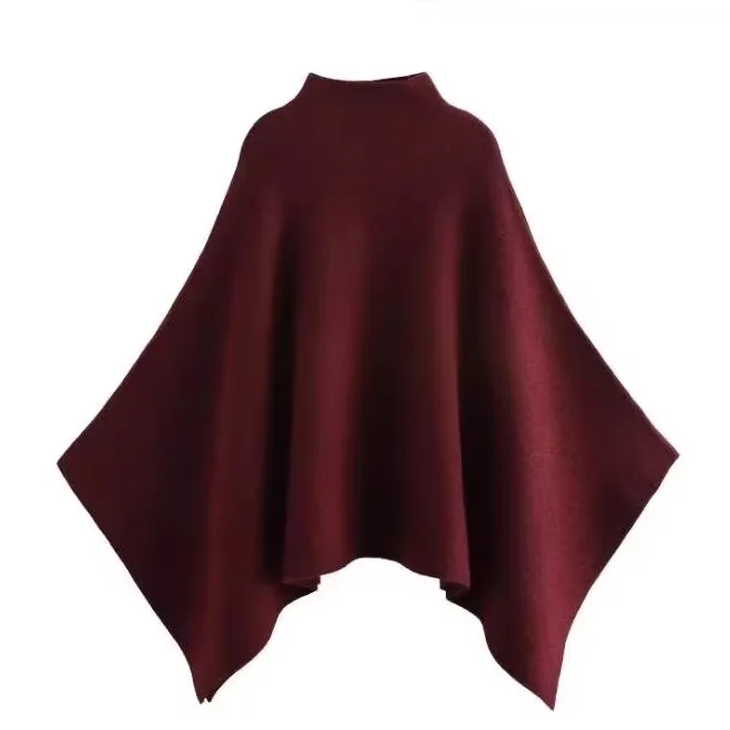 JNLEAOG Asymmetric Knitted Cowl Ne Coat for Women Street Sle Polyester Fiber Autumn New Arrival Faion Design