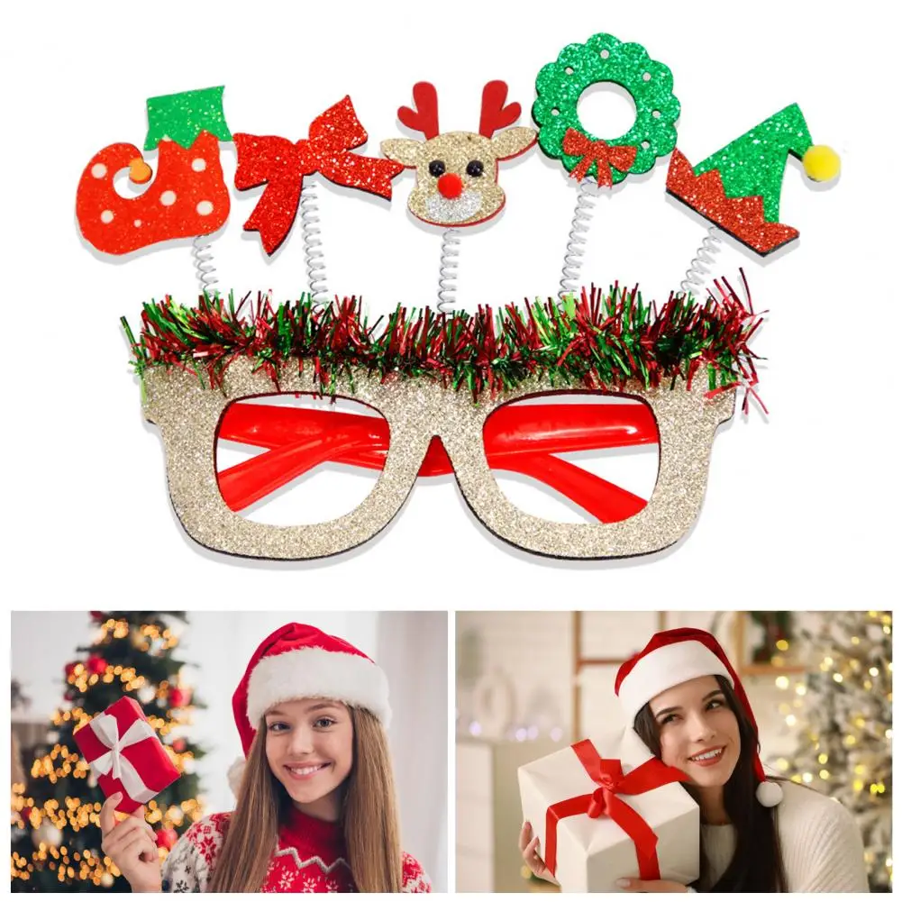 Novelty Christmas Eyewear Holiday Party Glasses Festive Christmas Glasses Set Santa Hat Snowman Tree Elk Antler for Holiday