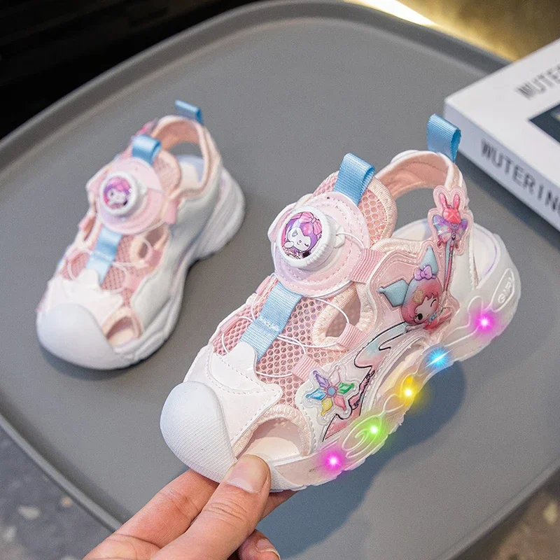 Summer Baby Sport Sandals Toddler Infant Sneakers Kids Summer LED Sandals Boy Sport Luminous Shoes Girl Sneakers Size 23-32