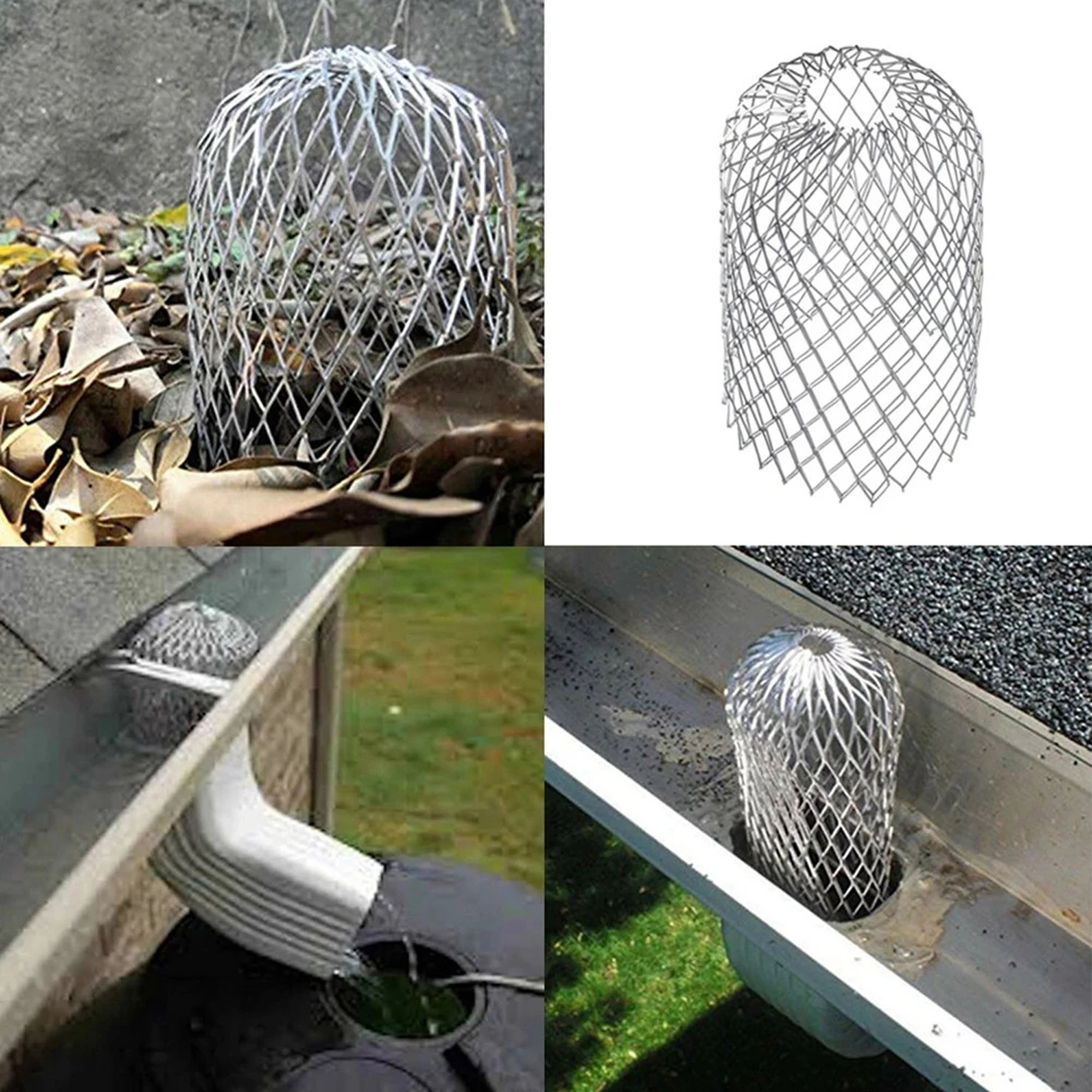 2Pcs Gutters Filte Mesh Aluminum Outdoor Leaf Debris Mud Gutter Guard Drain Net Cover Anti-blocking Gutter Cleaning Tools