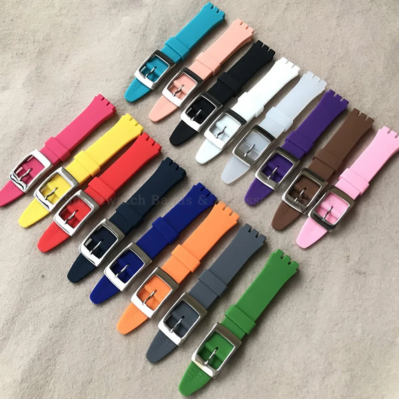 Silicone Waterproof Watch Strap with Silver Pin Buckle