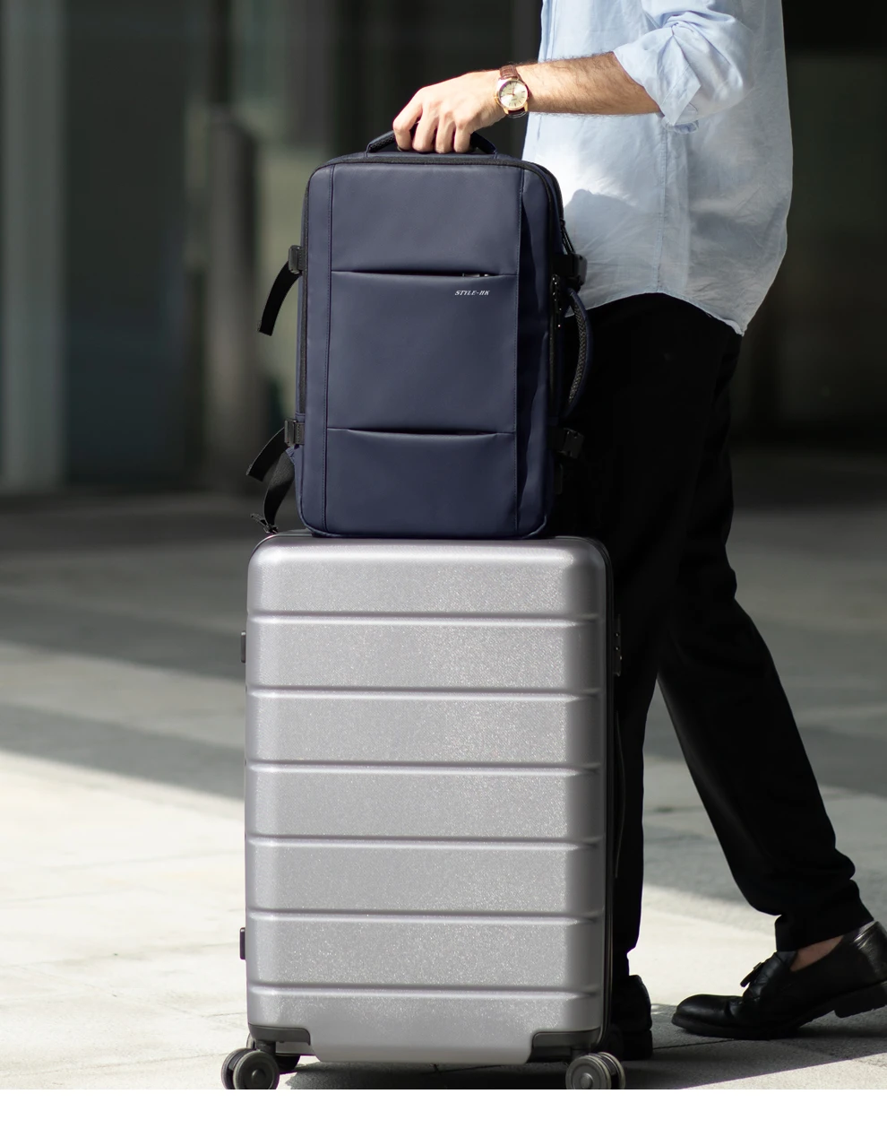 HcanKcan Herren-Reiserucksack mit großer Kapazität, multifunktionaler Business-Rucksack, passend für 15,6-Zoll-Laptoptasche, wasserdichter Schul-Tagesrucksack – Detail 10