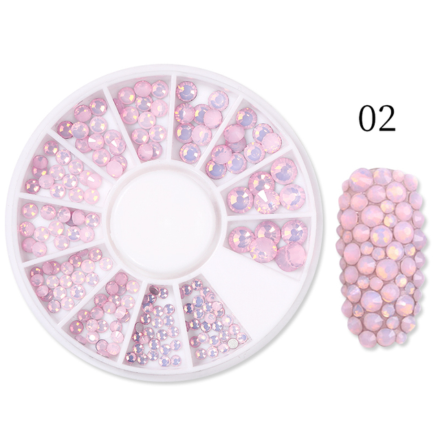 Gold Geometry Rivet Alloy Nail Studs Chameleon Stone Nail Rhinestone Small Irregular Beads 3D Nail Art Decoration In Wheel