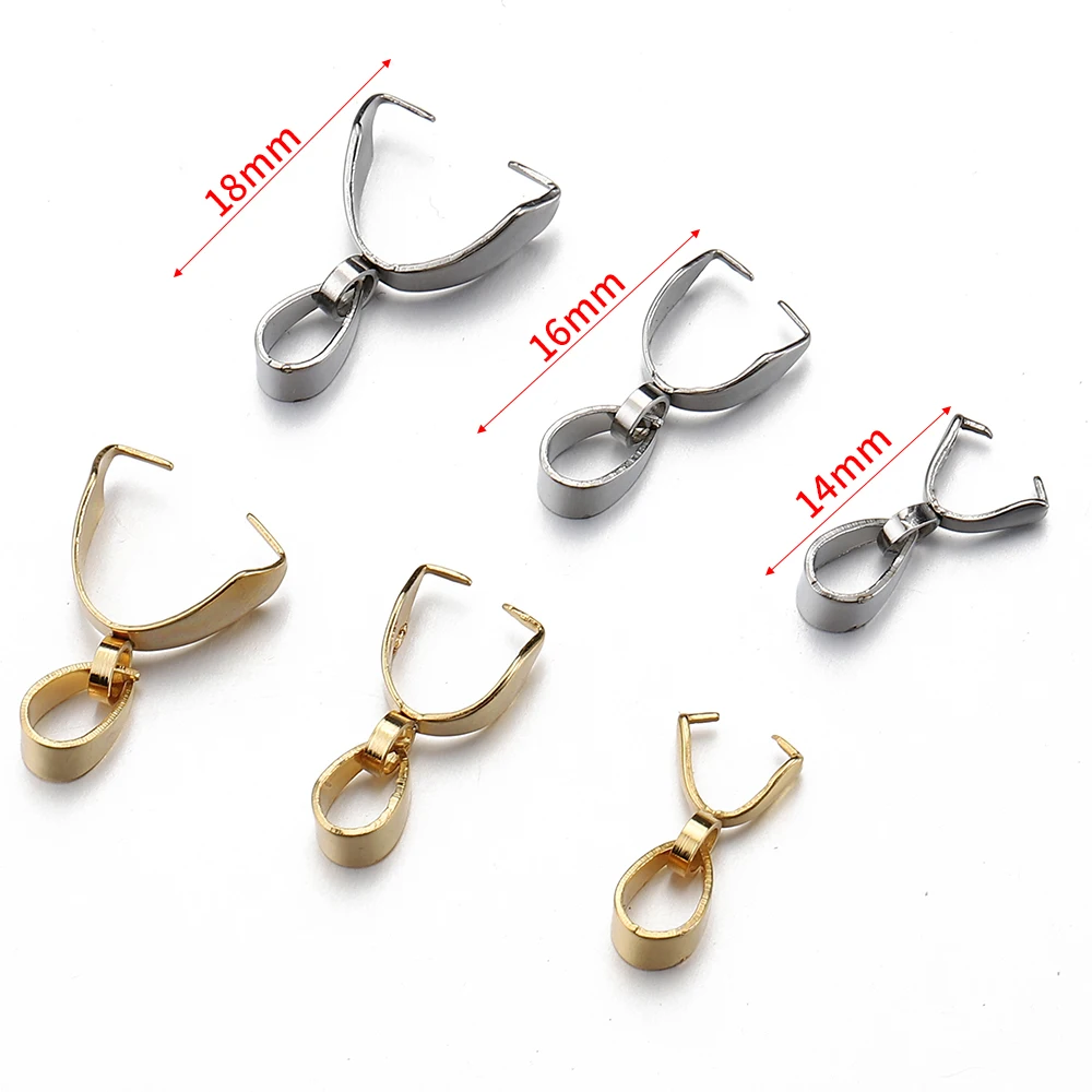 20pcs 스테인레스 스틸 매력 펜던트 클립 Clasps 목걸이 펜던트 커넥터에 대 한 핀치 보석 클립 DIY 쥬얼리 액세서리 만들기