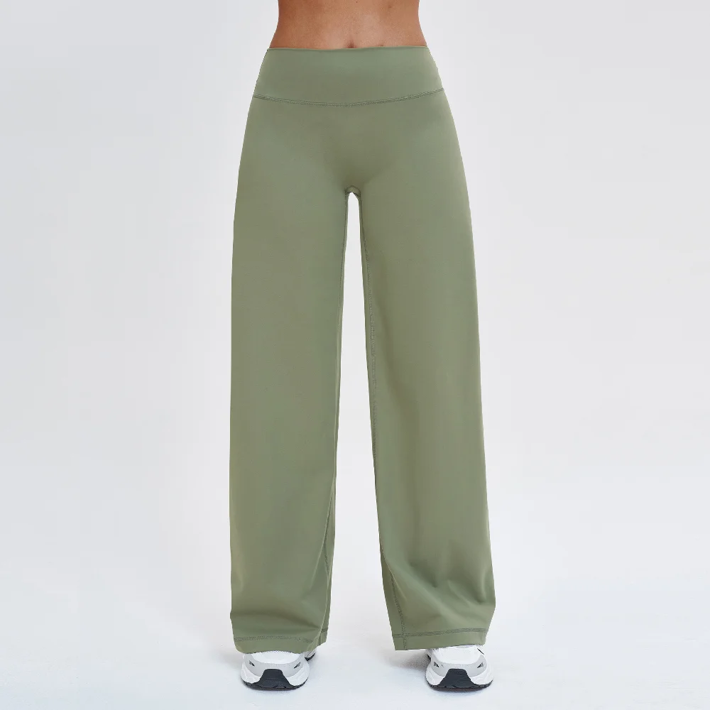Women High-Waist Flared Yoga Pants Wide Leg Breathable Fitness Pants Pilates Sports Bell Bottom Trousers Female Gym Sports Pants 6