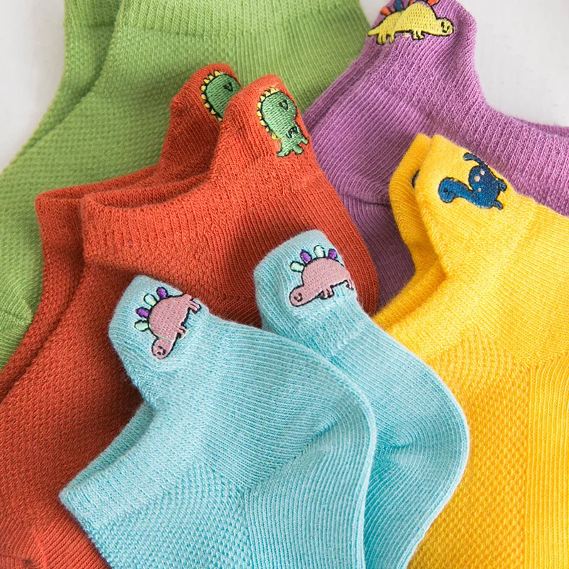 PatPat 5-pack Toddler / Kid Adorable Dinosaur Embroidered Socks images - 6