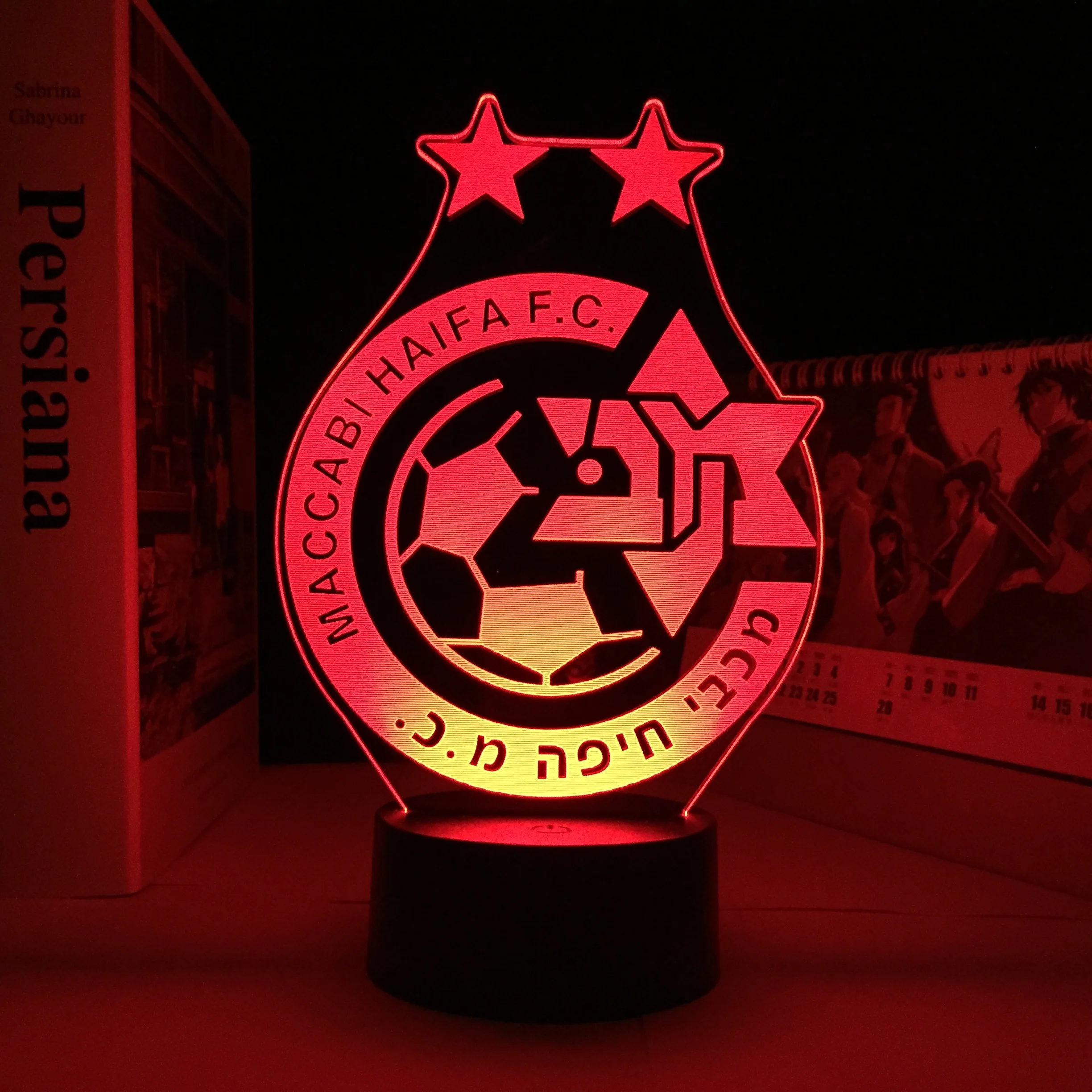 star night light 3D LED Lamp Maccabi haifa. F.C. for Bedroom Decor Light Kids Birthday Colorful Gift LED Night Light Manga Kids Present holiday nights of lights