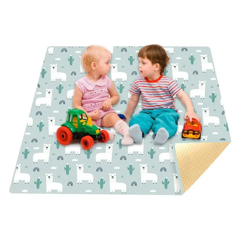 

High Chair Food Catcher Mat Waterproof Splat Mat For Toddler Anti-Slip Dining Table Floor Mat Washable Portable Foldable