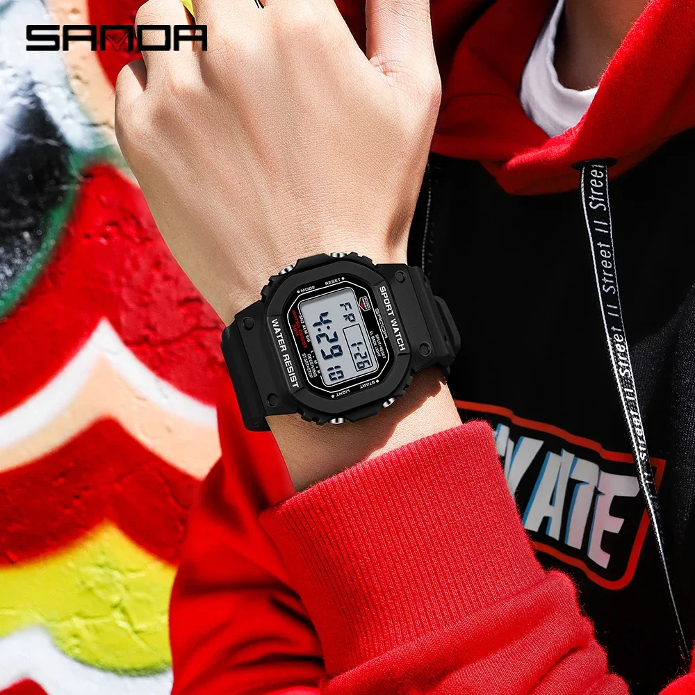 Sleek Digital Waterproof Sport Watch - Unisex Fashion Timepiece