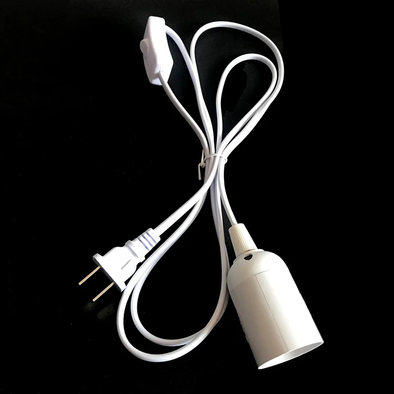EU US Plug 1.8m Power Cord Cable E27 Lamp Base Holder With Switch Wire For Pendant Led Bulb Fixture Hanglamp Suspension Socket